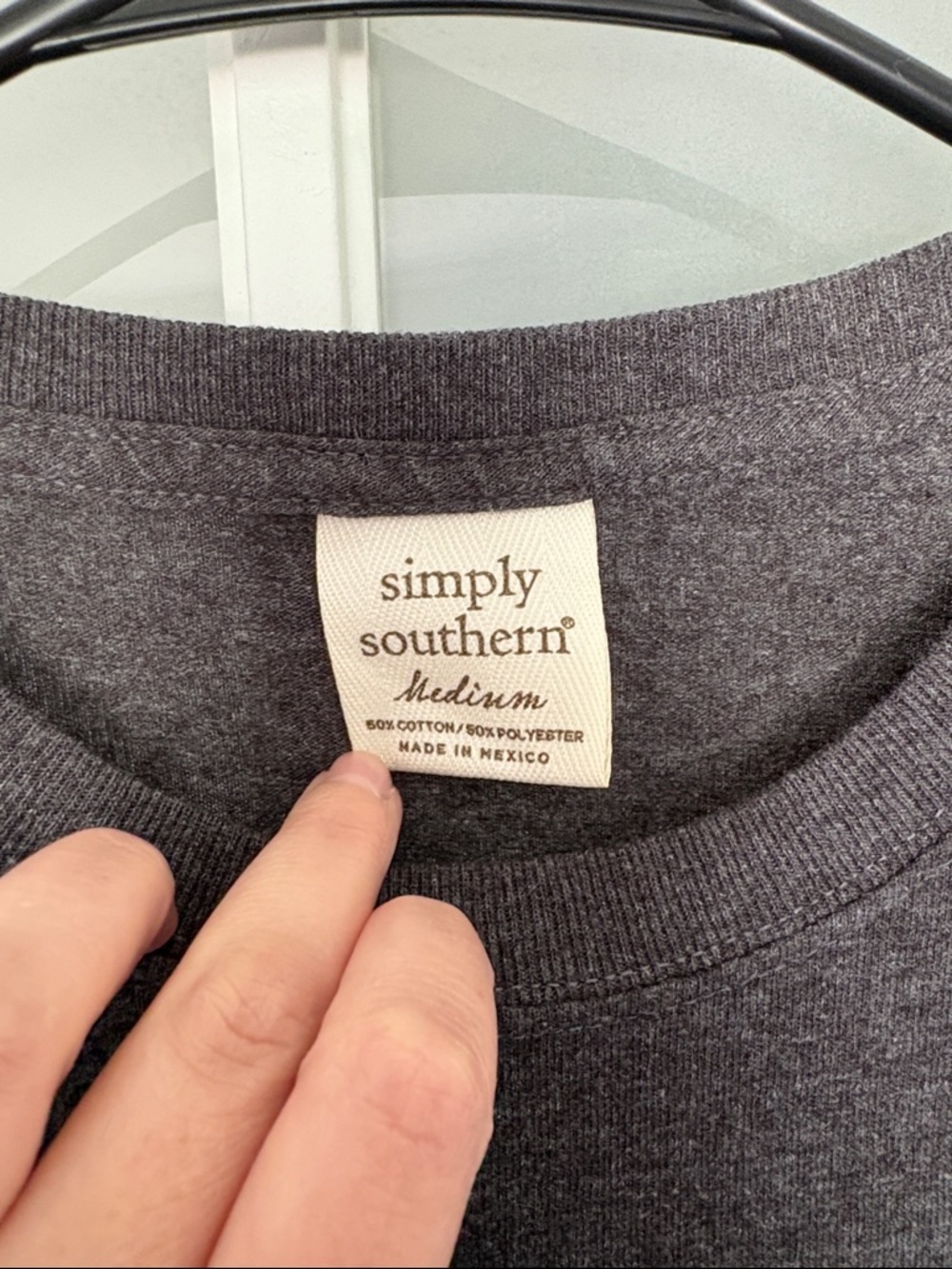Simply Southern women’s Long Sleeve Tee — Charcoal Gray - Picture 2 of 7